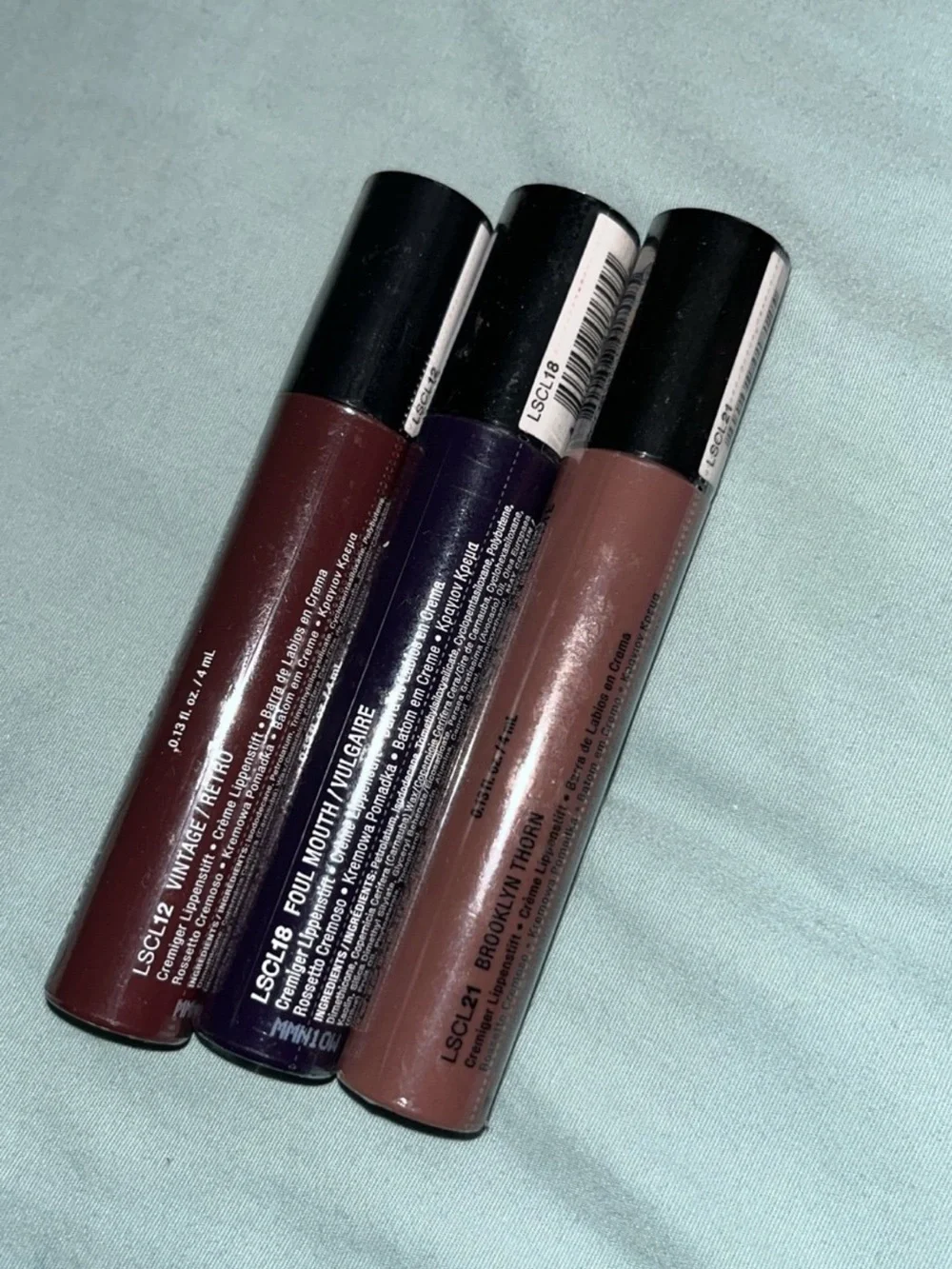 NYX Liquid Lipstick Trio — Burgundy, Deep Purple, Warm Brown